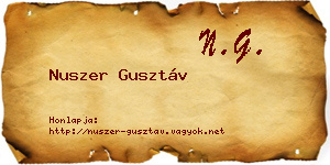 Nuszer Gusztáv névjegykártya